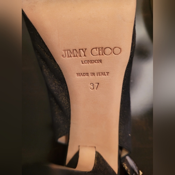 Jimmy Choo ~ Metallic Laminated Suede Clue Slingback Pumps - Picture 7 of 9